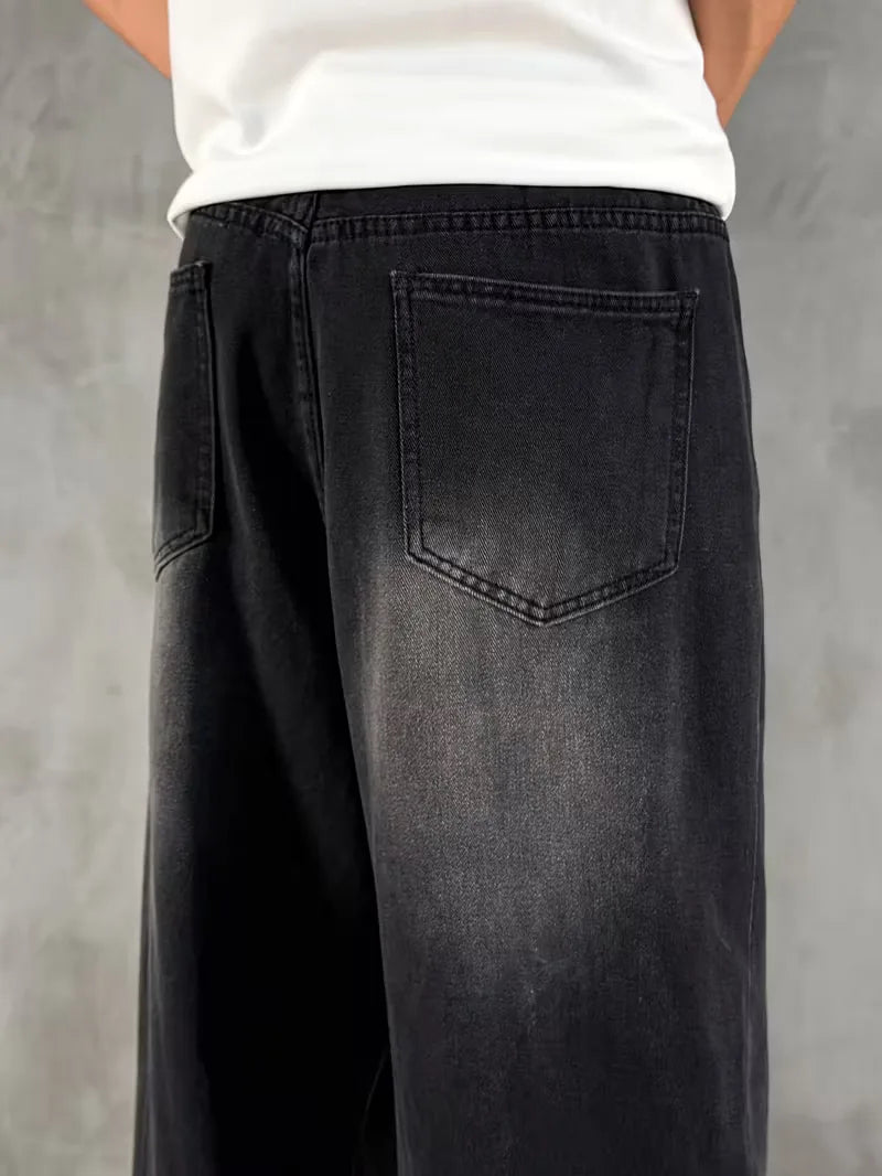 Loose fit jeans met wide leg
