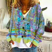 Fien | Warm modieus vest in de kleur Groen voor dames in Lounge stijl ideaal voor de herfst.