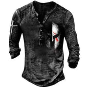 Retro skull lange mouw T-shirt - gemaakt van hoogwaardige katoen-polyester stof voor ultiem comfort in een lichtgewicht, ademend ontwerp. Perfect voor een vleugje vintage stijl in uw garderobe.