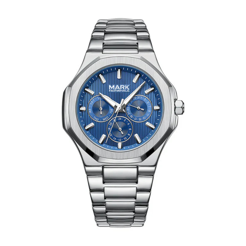 Finn | Roestvrijstalen horloge (waterdicht) in de kleur Blauw voor heren in Outdoor stijl geschikt voor alle seizoenen.