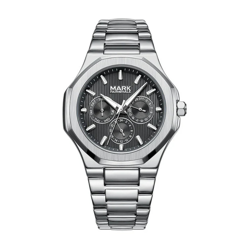 Finn | Roestvrijstalen horloge (waterdicht) in de kleur Zwart voor heren in Outdoor stijl geschikt voor alle seizoenen.