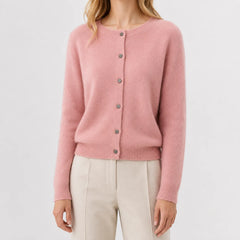 Cardigan met knopen en ribgebreide details