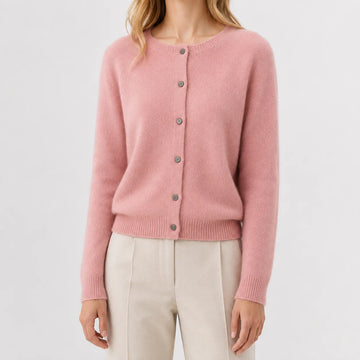 Cardigan met knopen en ribgebreide details
