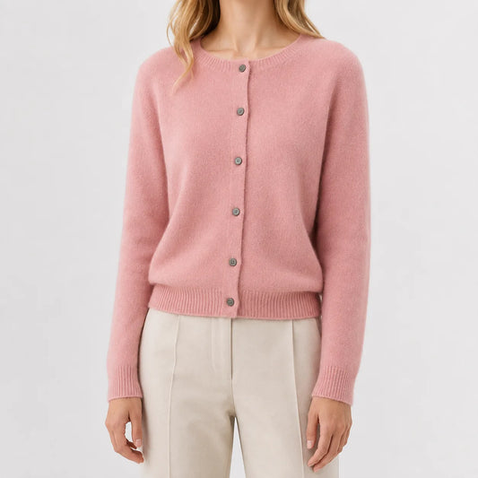 Cardigan met knopen en ribgebreide details