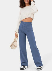 Elastische hoge taille broek gemaakt voor ultiem comfort, perfecte pasvorm en een flatterend silhouet voor elke gelegenheid.
