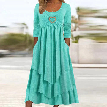 Fleur | Elegante avondjurk met eenvoudige stijl in de kleur Blauw voor dames in Party stijl ideaal voor de lente.