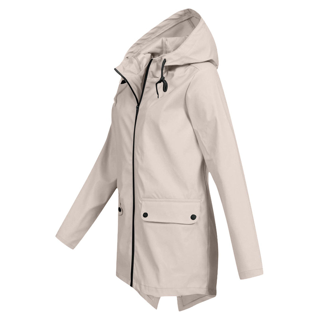 Fleur | Elegante damesjas gladde stof in de kleur Abrikoos voor dames in stijl ideaal voor de herfst.