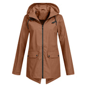 Fleur | Elegante damesjas gladde stof in de kleur Koffie voor dames in stijl ideaal voor de herfst.