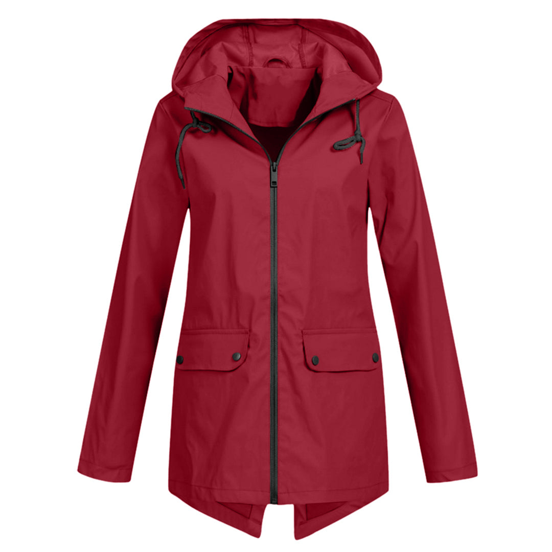 Fleur | Elegante damesjas gladde stof in de kleur Wijnrood voor dames in stijl ideaal voor de herfst.