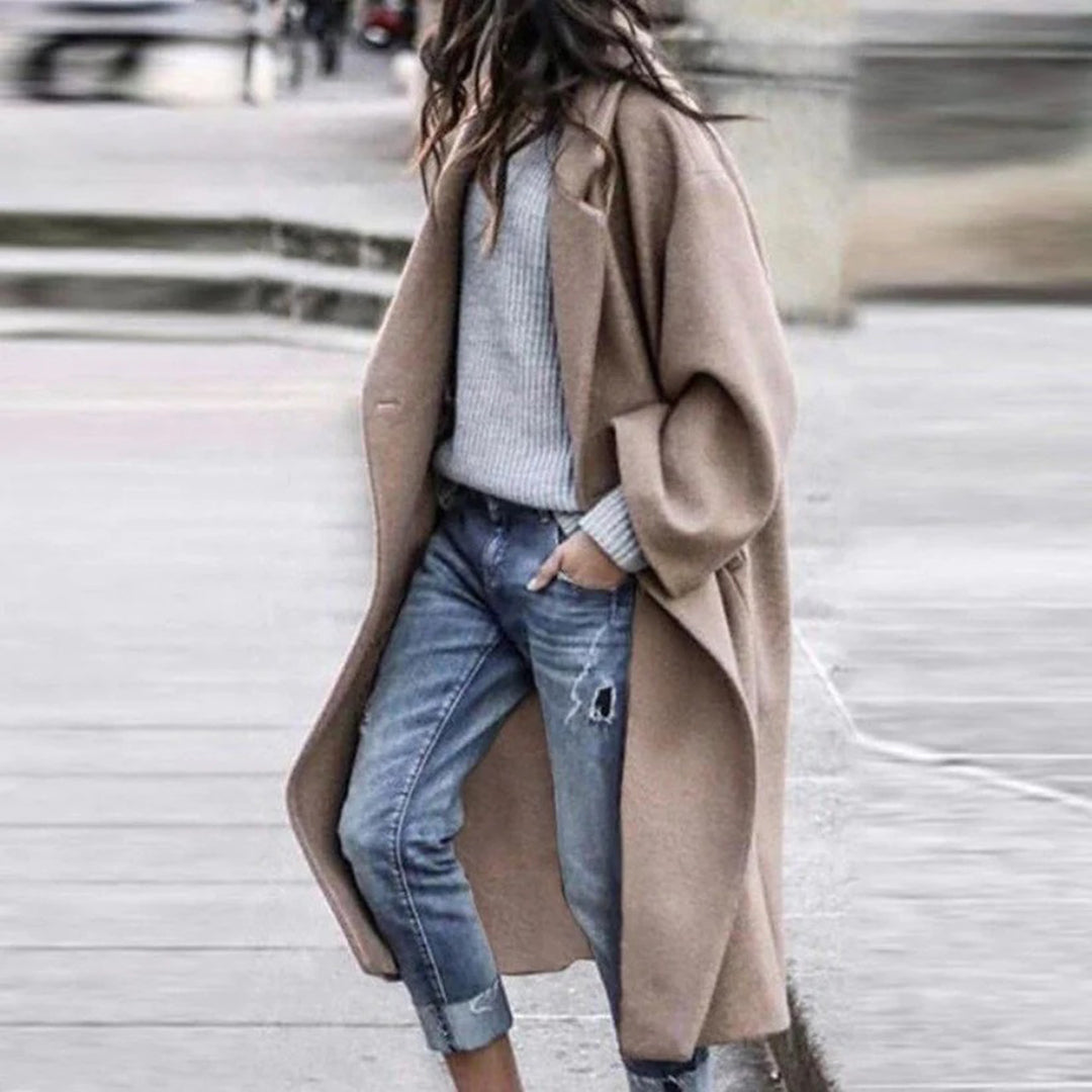 Fleur | Elegante damesjas in de kleur Khaki voor dames in stijl ideaal voor de winter