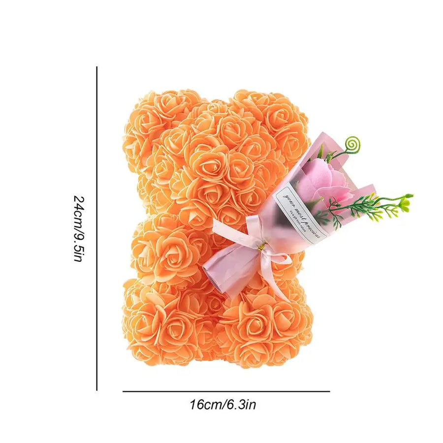 Fleur | Romantische teddybeer knuffel van rozen