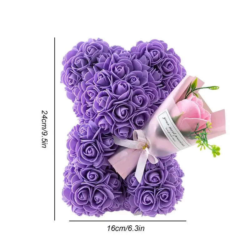 Fleur | Romantische teddybeer knuffel van rozen