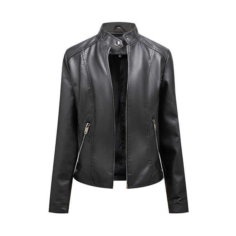 Fleur | Stijlvolle leren jas in de kleur Zwart voor dames in stijl ideaal voor de herfst.