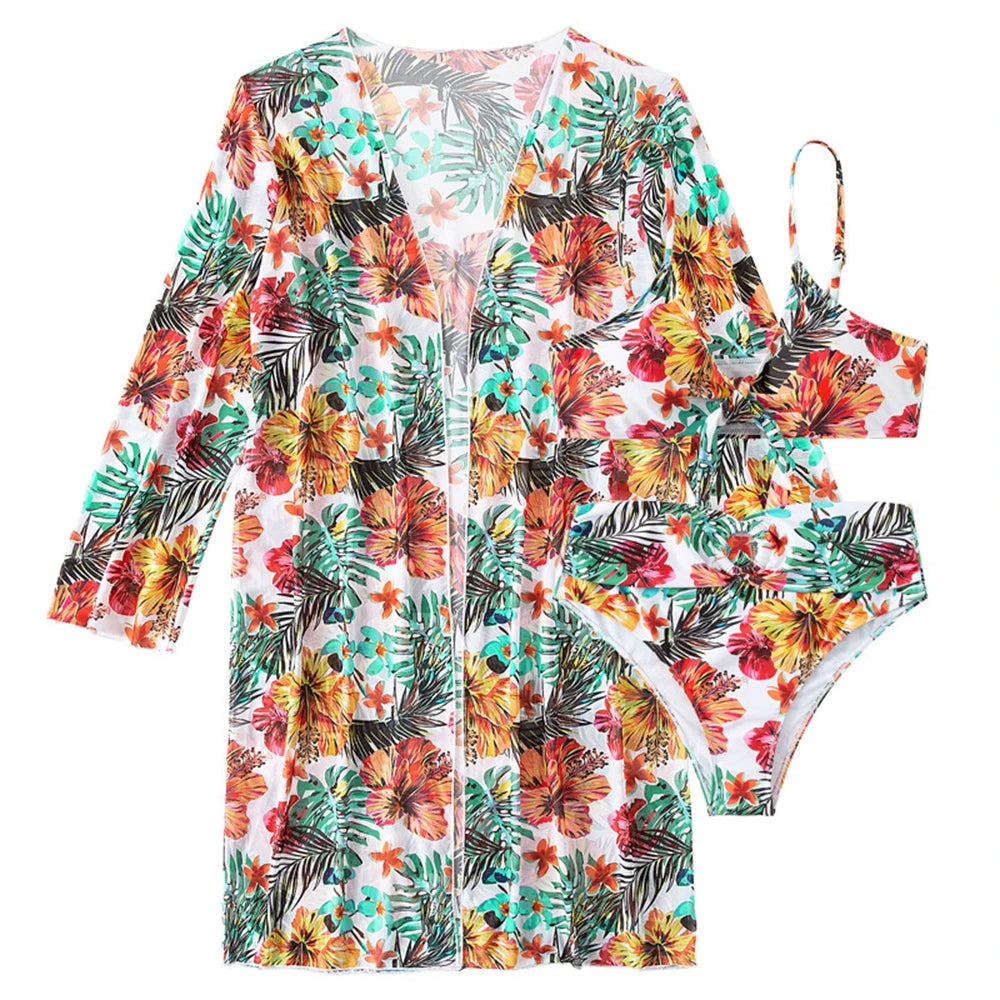 Fleurige & trendy bikini set in de kleur Blauw voor dames in Beach stijl ideaal voor de lente.