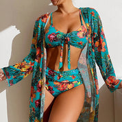 Fleurige & trendy bikini set in de kleur Hemelsblauw voor dames in Beach stijl ideaal voor de lente.