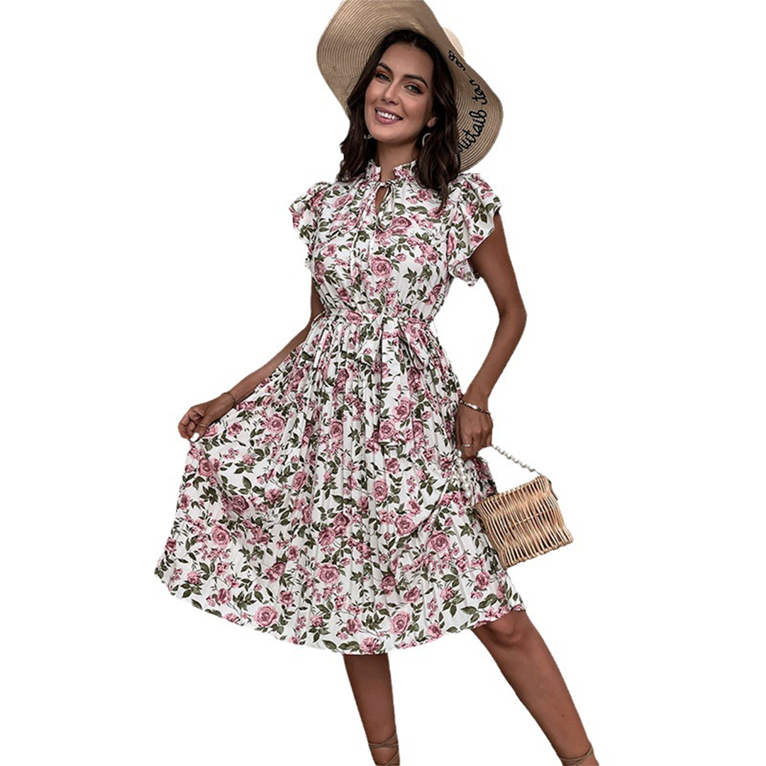 Fleurige zomerjurk met bloemenprint in de kleur Wit voor dames in stijl ideaal voor de zomer.