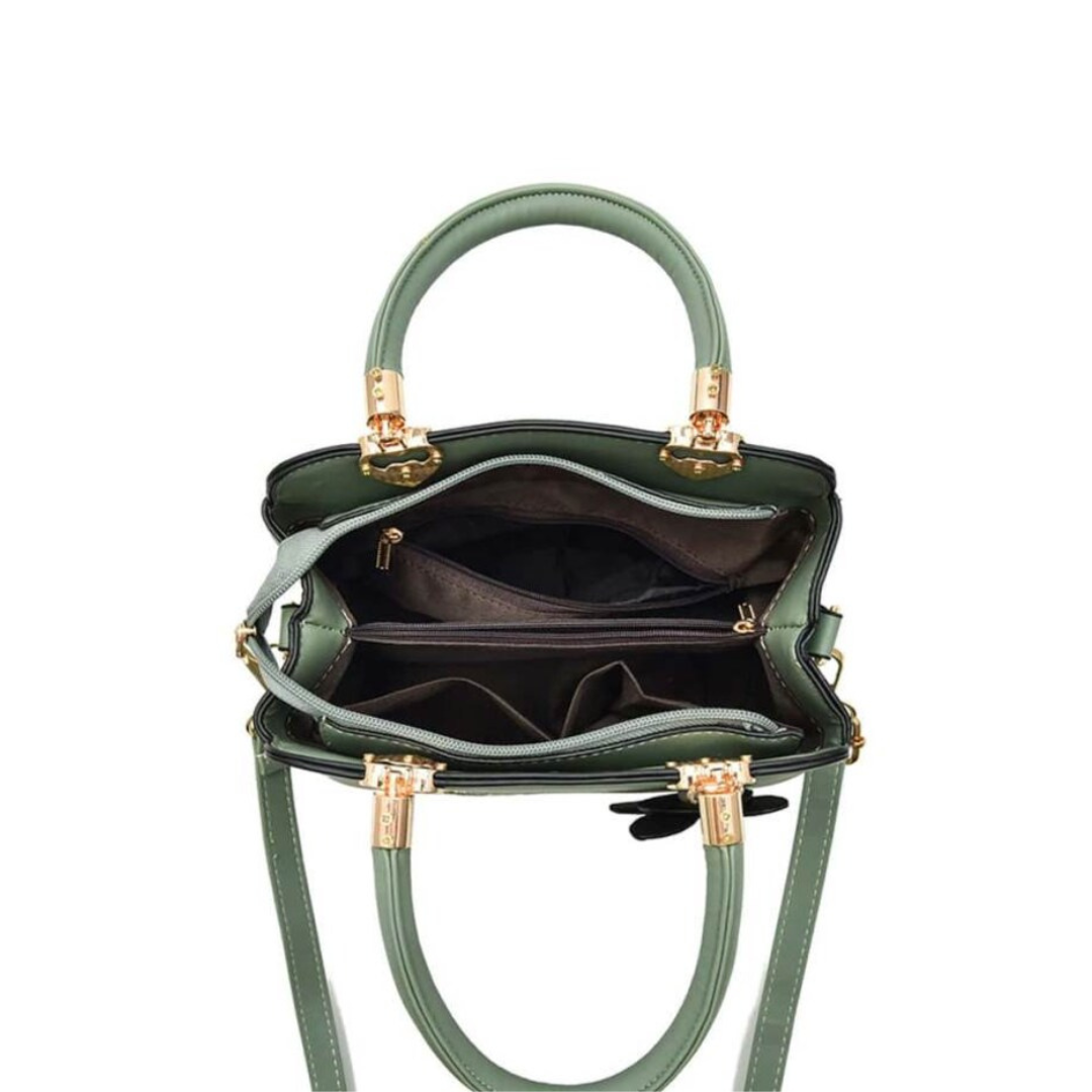Flora Crossbody Tas | Met prachtig borduursel in de kleur Groen voor dames in stijl geschikt voor alle seizoenen.