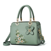 Flora Crossbody Tas | Met prachtig borduursel in de kleur Groen voor dames in stijl geschikt voor alle seizoenen.