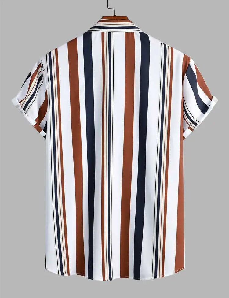 Floris | Casual zijden herenoverhemd in de kleur Bruin voor heren in stijl ideaal voor de lente.