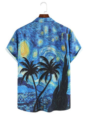 Floris | Sterrenhemel print overhemd in de kleur Zwart voor heren in Formal stijl ideaal voor de lente.
