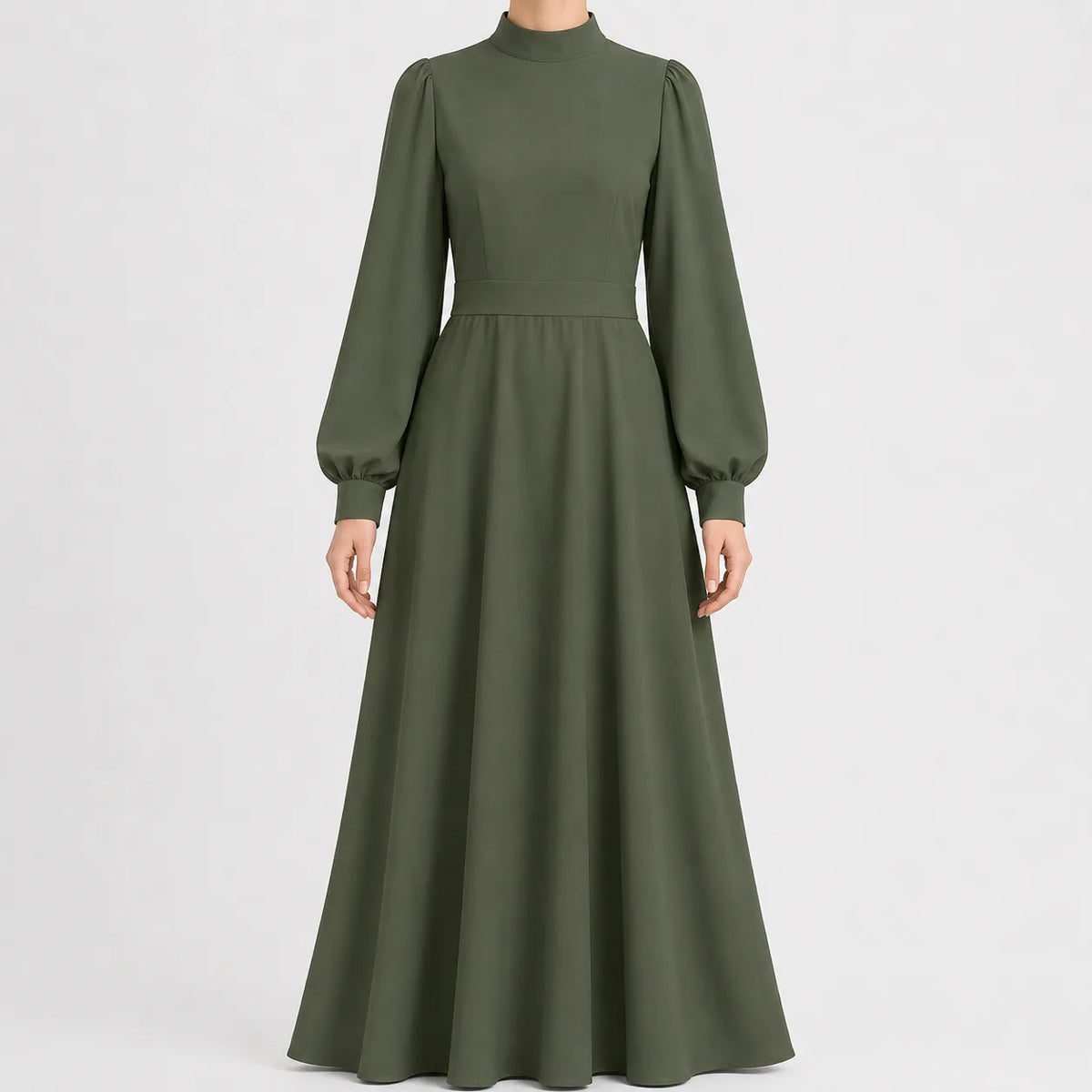 Lange jurk met hoge taille