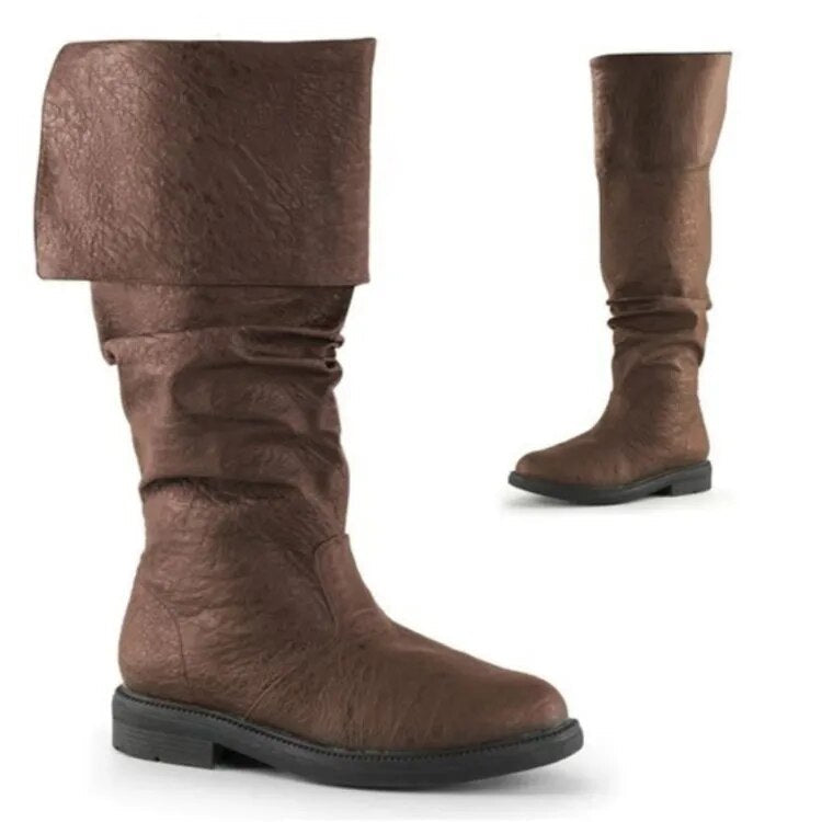 Frederik | Hoge laarzen met denimprint heren in de kleur Bruin voor heren in Heritage stijl ideaal voor de herfst.