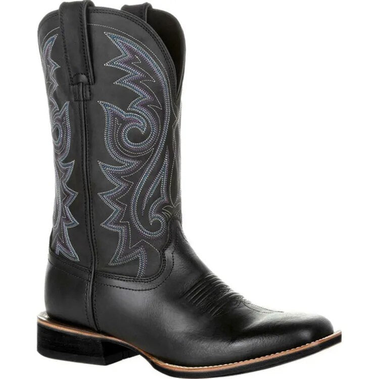 Freek | Westerse halve cowboy laars in de kleur Zwart voor heren in stijl ideaal voor de herfst.