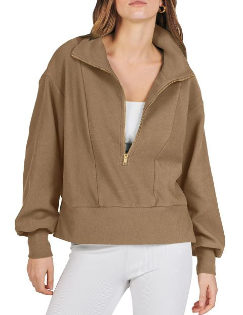 Gebreide pullover met V-hals in de kleur Bruin voor dames in Heritage stijl geschikt voor alle seizoenen.