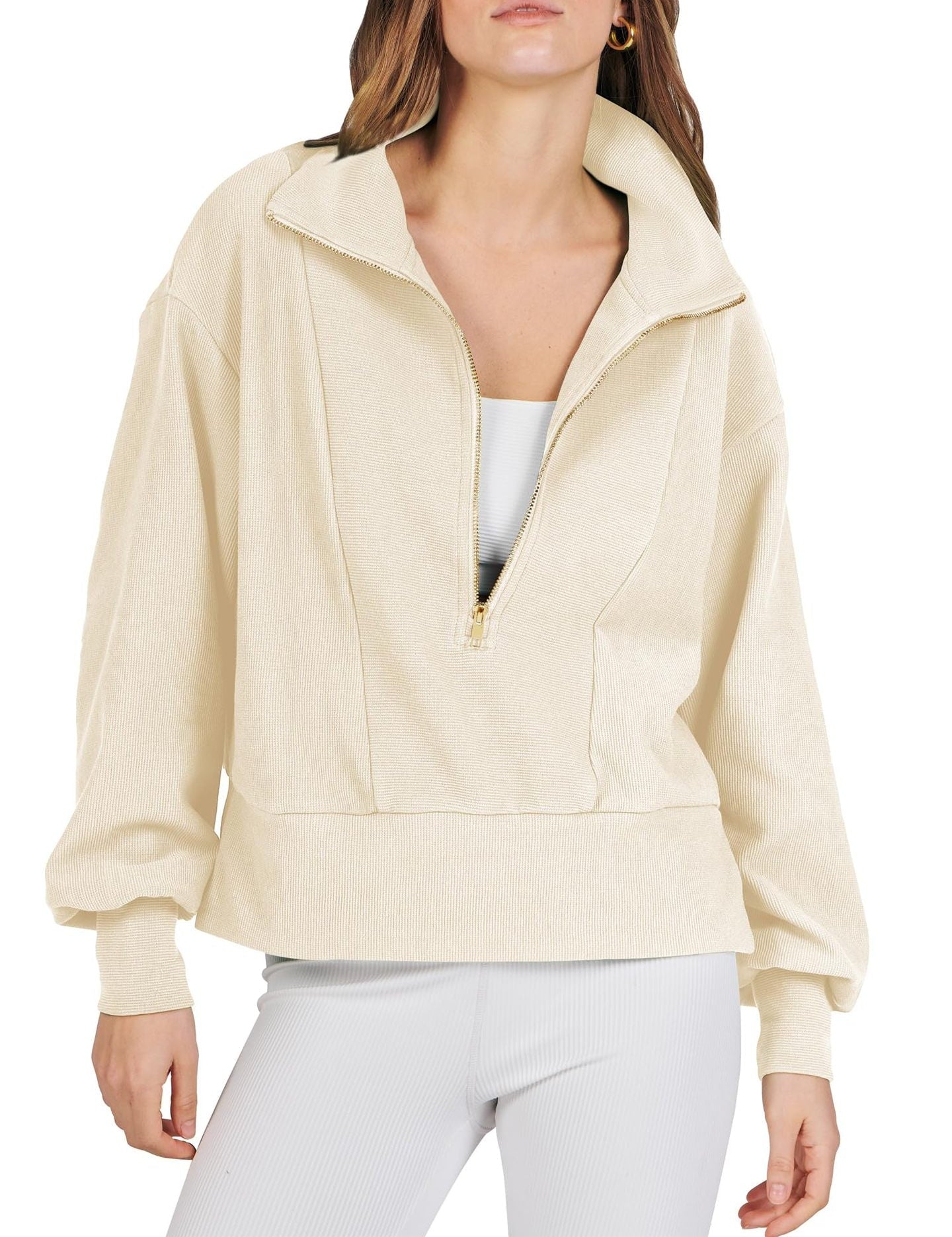 Gebreide pullover met V-hals in de kleur Khaki voor dames in Heritage stijl geschikt voor alle seizoenen.