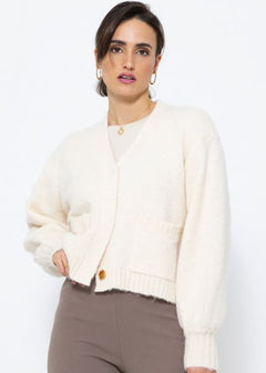 Gemma | Comfortabel damesvest in de kleur Wit voor dames in stijl geschikt voor alle seizoenen.