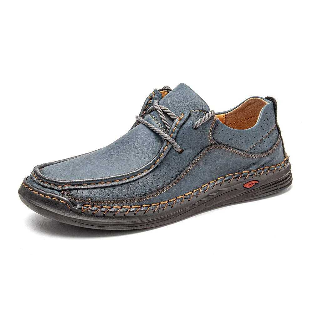Gerson | Handgemaakte casual leren sneakers in de kleur Blauw voor heren in Smart-casual stijl ideaal voor de herfst.