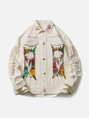 Gertrude | Gebloemd street-style damesjack in de kleur Beige voor dames in Streetwear stijl ideaal voor de herfst.