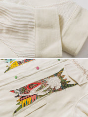 Gertrude | Gebloemd street-style damesjack in de kleur Beige voor dames in Streetwear stijl ideaal voor de herfst.