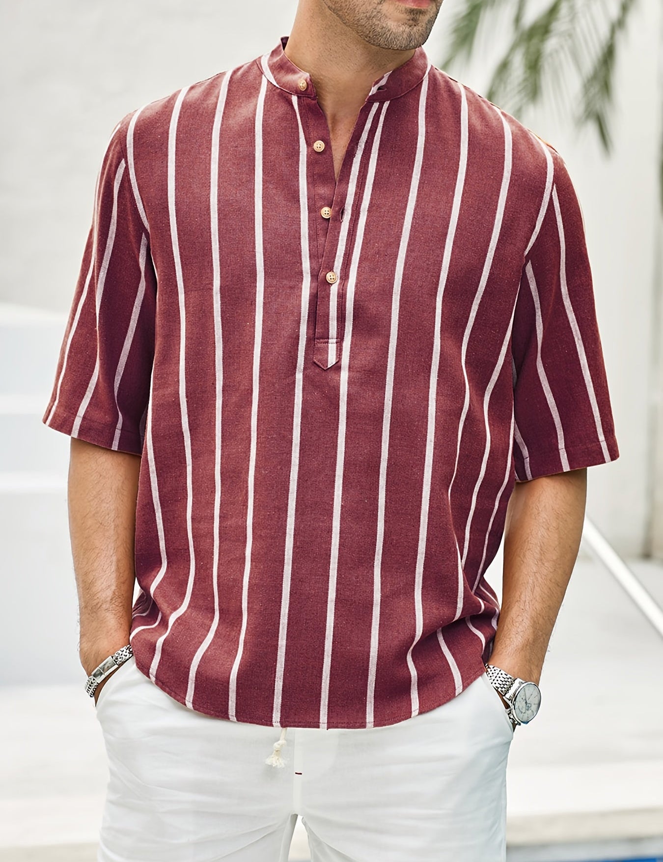 Gestreepte overhemd in de kleur Rood voor heren in stijl ideaal voor de lente.