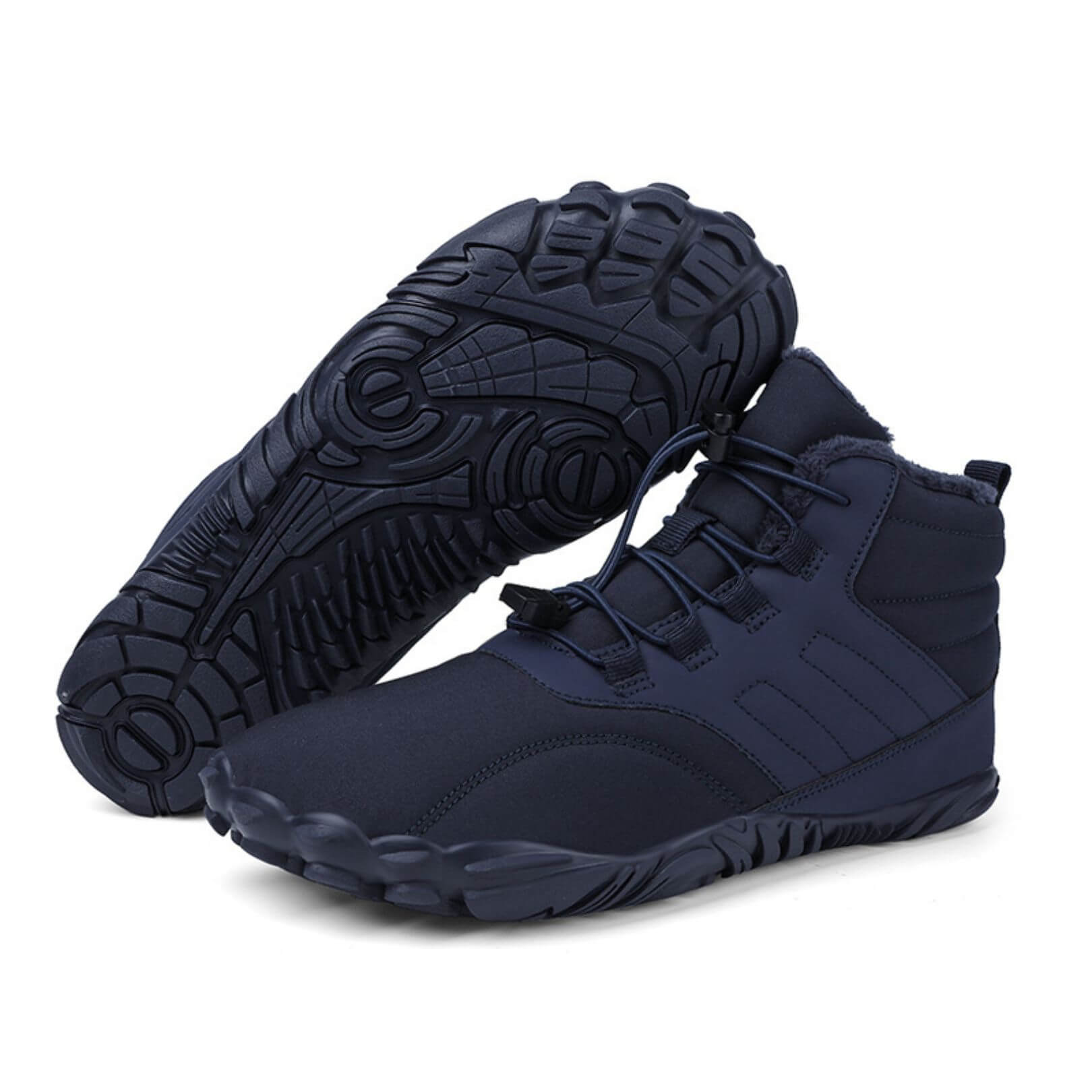 Gezonde, warme en waterbestendige blotevoetschoenen in de kleur Donkerblauw voor heren in stijl ideaal voor de herfst.