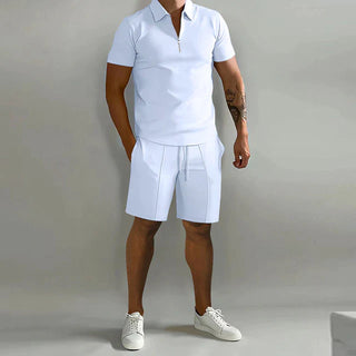 Giel | Luxe polo en short zomerset voor heren in de kleur Wit voor heren in stijl ideaal voor de zomer.