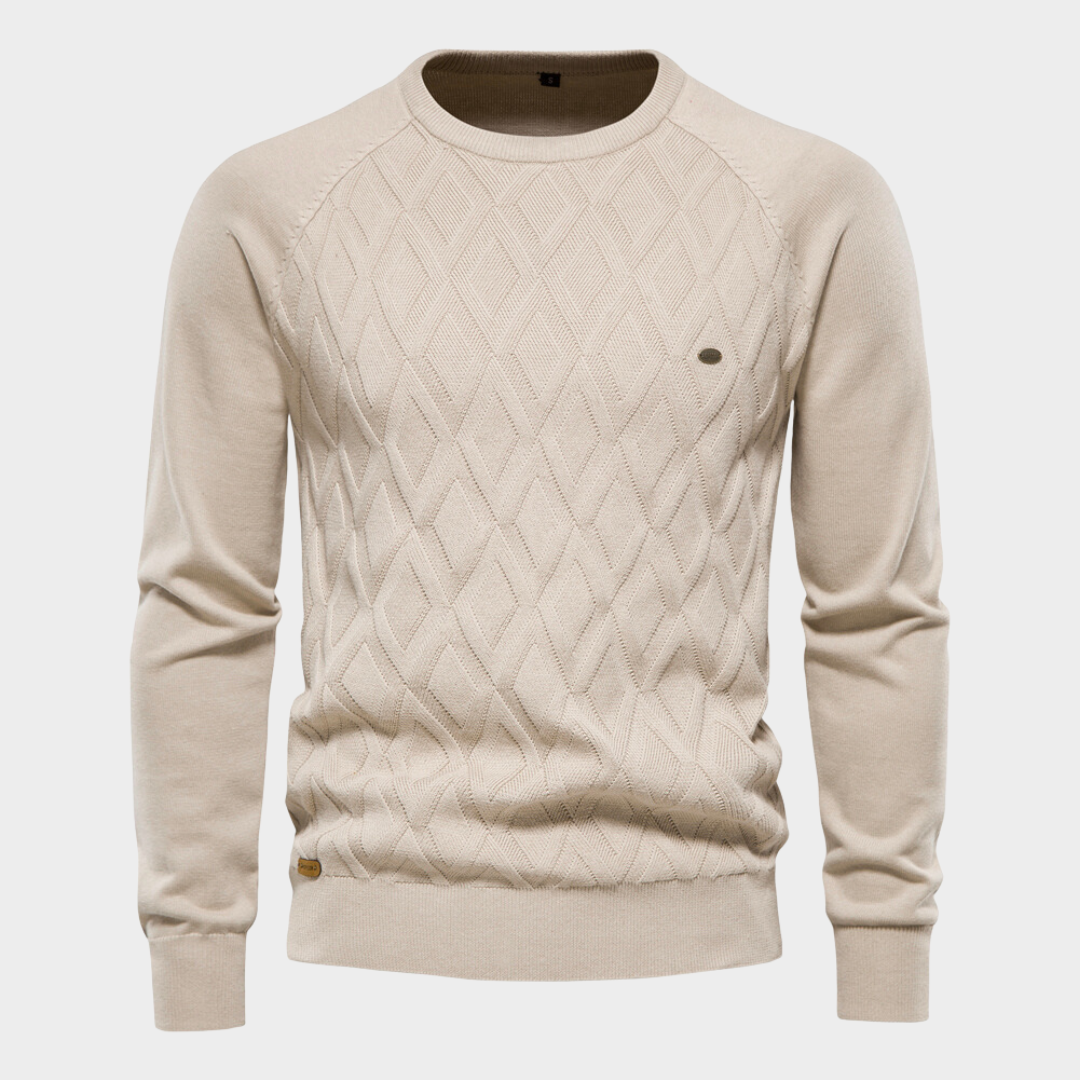 Gio | luxe comfort trui in de kleur Beige voor heren in stijl ideaal voor de winter