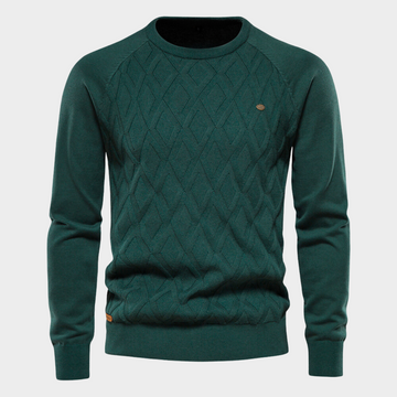 Gio | luxe comfort trui in de kleur Groen voor heren in stijl ideaal voor de winter