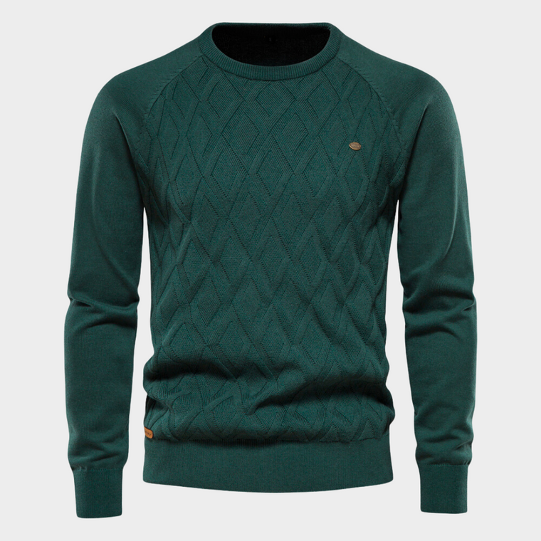 Gio | luxe comfort trui in de kleur Groen voor heren in stijl ideaal voor de winter