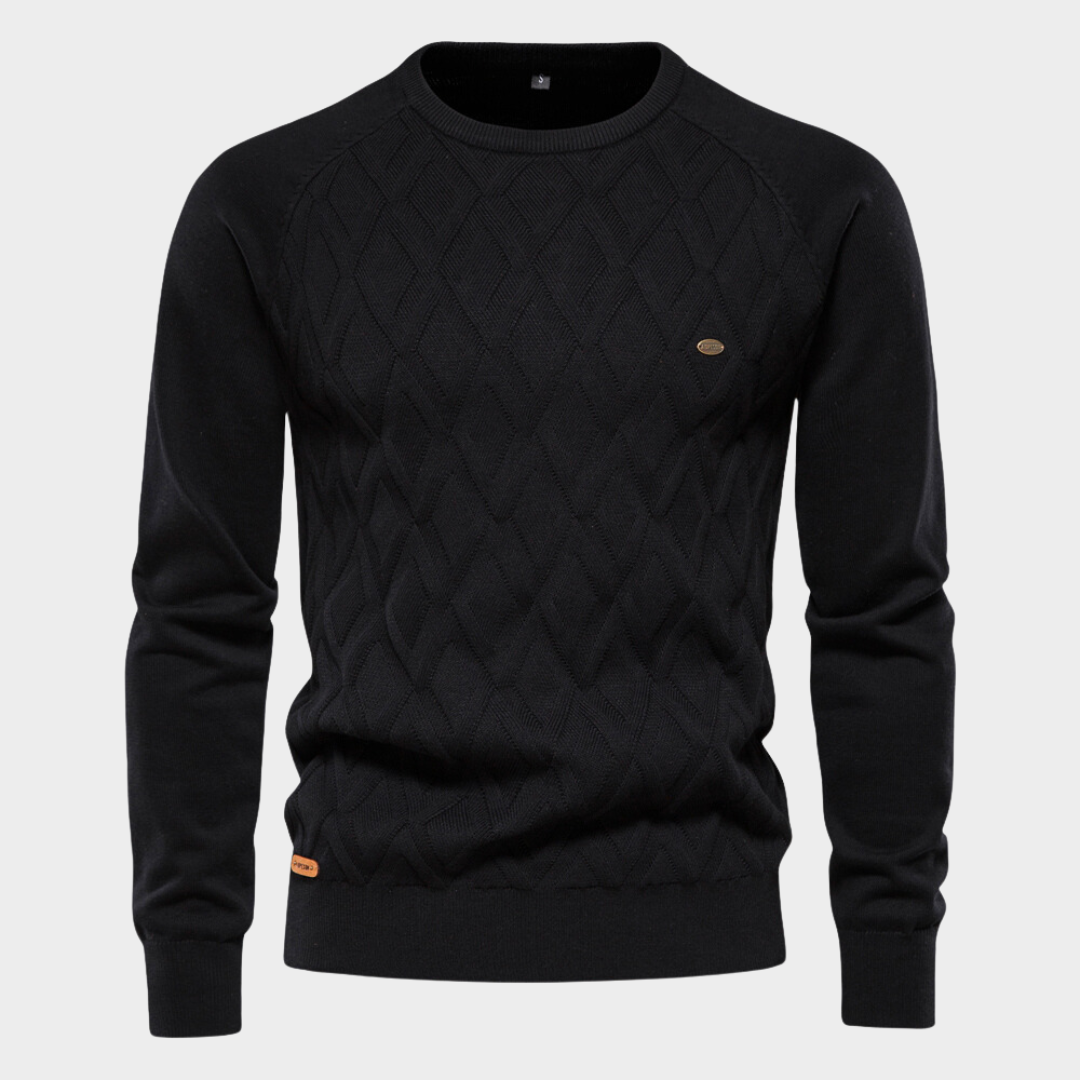 Gio | luxe comfort trui in de kleur Zwart voor heren in stijl ideaal voor de winter