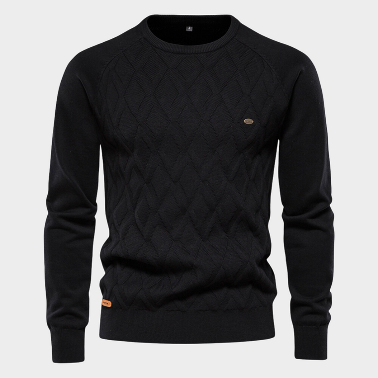 Gio | luxe comfort trui in de kleur Zwart voor heren in stijl ideaal voor de winter