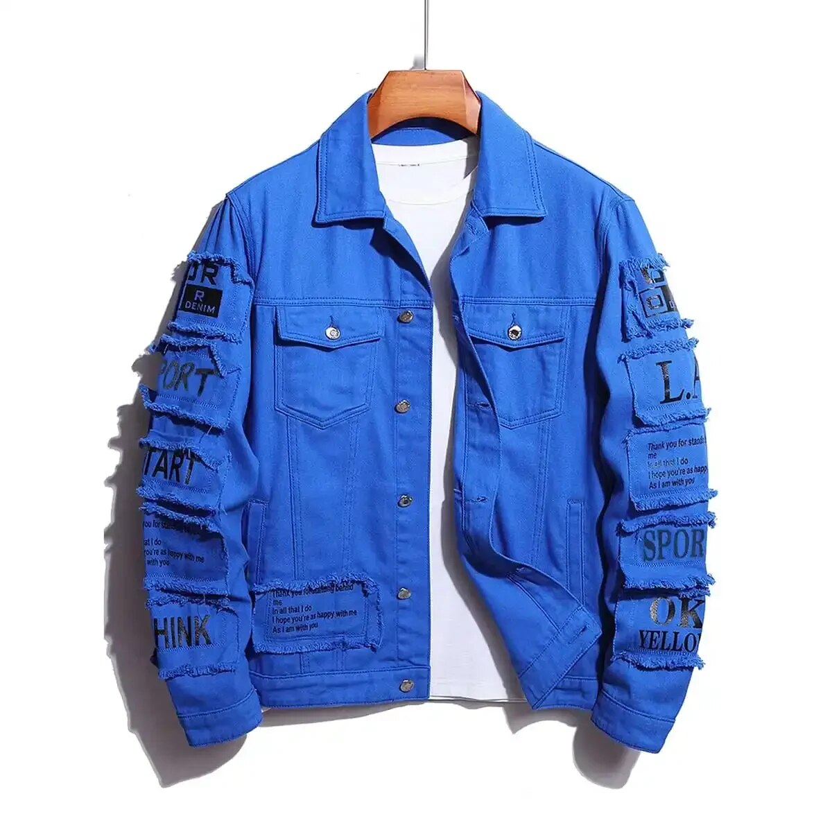 Harold | Denim truckerjack in Dutch Gelderlandstof in de kleur Blauw voor heren in Heritage stijl ideaal voor de winter