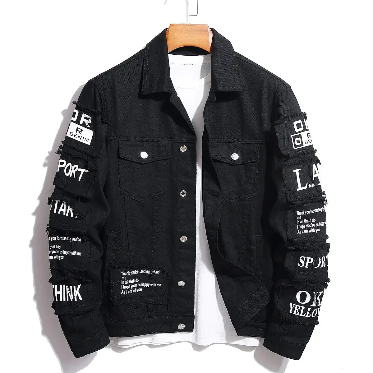 Harold | Denim truckerjack in Dutch Gelderlandstof in de kleur Zwart voor heren in Heritage stijl ideaal voor de winter