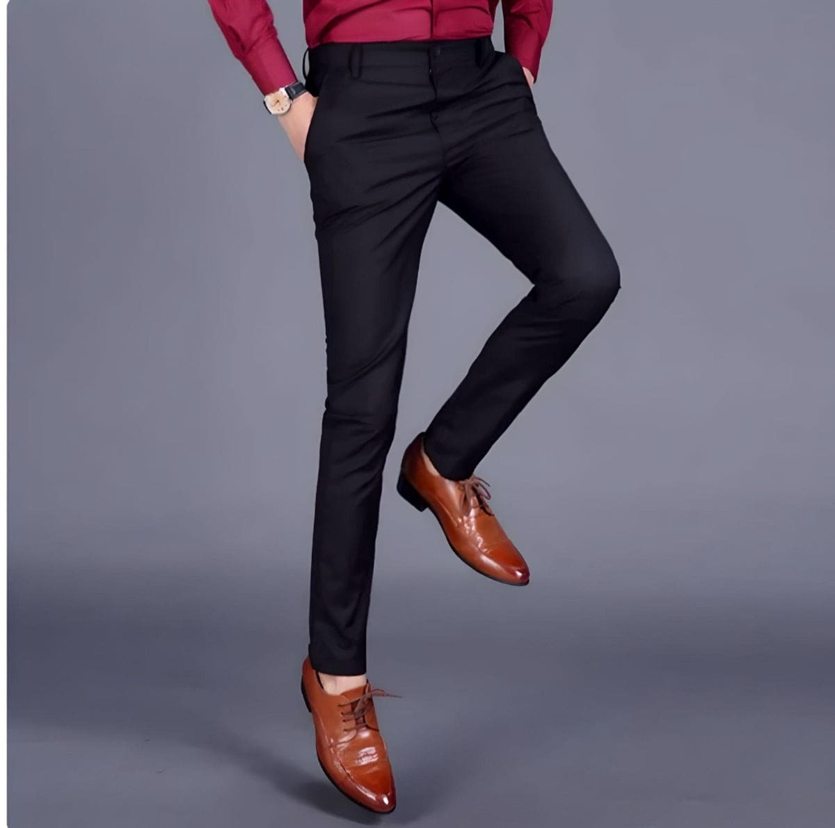 Harry | Stretch Comfortbroek in de kleur Zwart voor heren in stijl ideaal voor de winter
