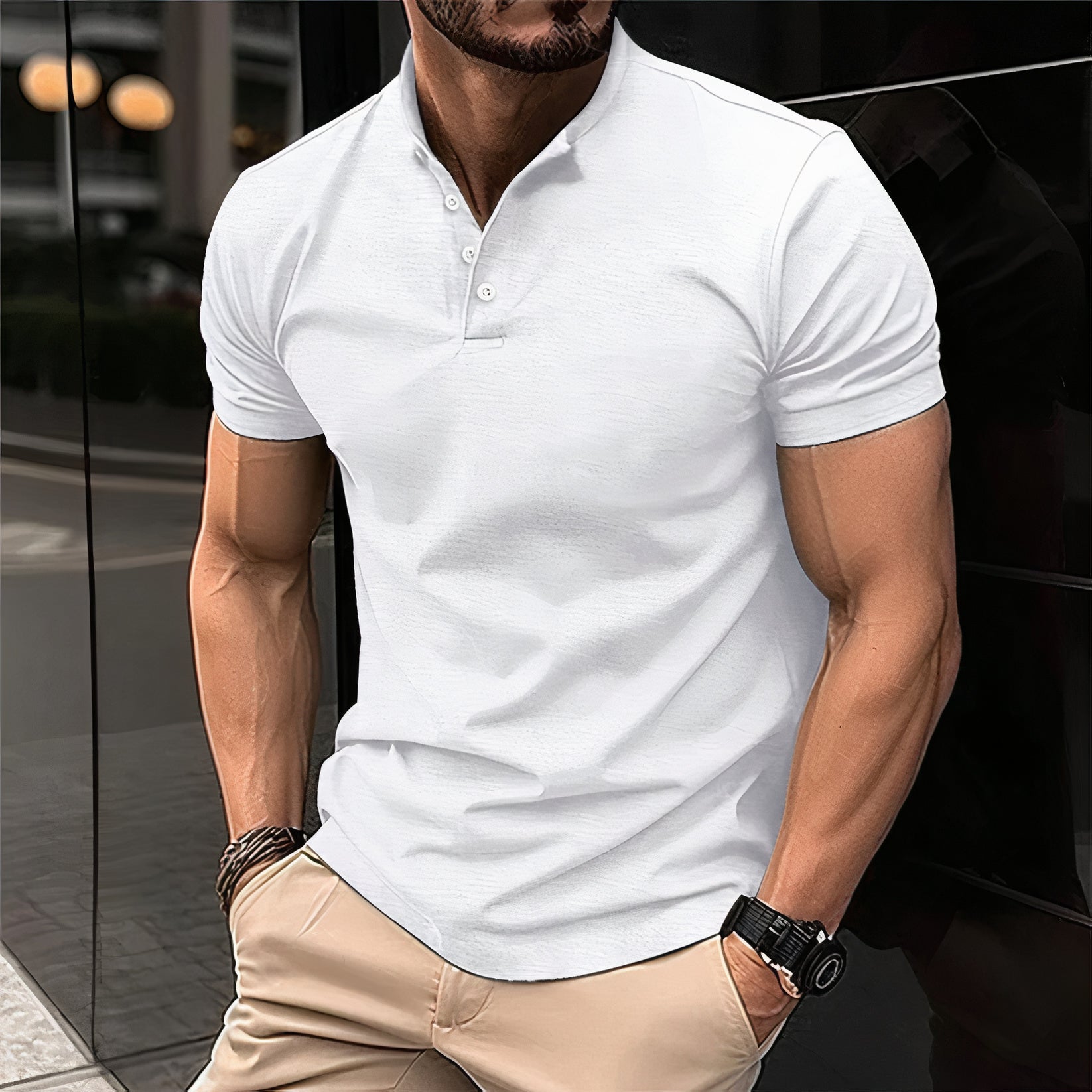 Hartwin | Klassiek poloshirt in de kleur Wit voor heren in Heritage stijl geschikt voor alle seizoenen.