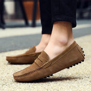 Luca | Slipvrije Italiaanse mannen instap loafers van suede en rubber