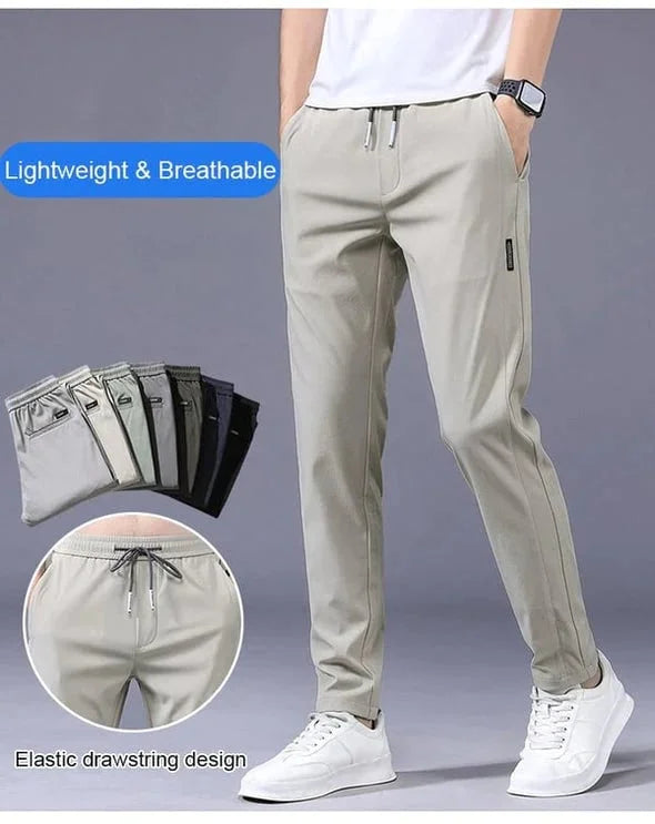 Heren Stretch broek in de kleur Donkergrijs voor heren in stijl ideaal voor de herfst.