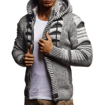 Herman | Gebreide jas in de kleur Grijs voor heren in stijl ideaal voor de herfst.