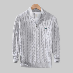 Herman | Nette en casual Herenpolo met rits in de kleur Grijs voor heren in stijl geschikt voor alle seizoenen.