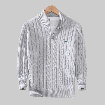 Herman | Nette en casual Herenpolo met rits in de kleur Grijs voor heren in stijl geschikt voor alle seizoenen.